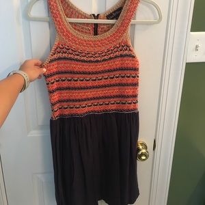 Liza Byrd dress. Crochet top w/ zipper in the back